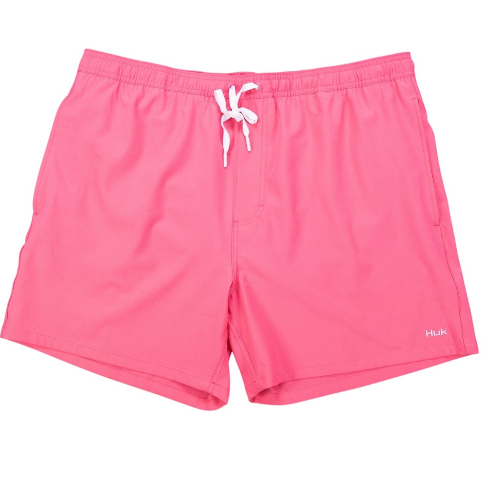 Huk Mens XXL Pink Pursuit Volley Fishing Swim Trunks‎ Shorts Above Knee